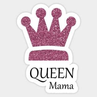 Queen Mama Sparkles in Purple Glitter Crown Sticker